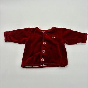 Baby N Collection Jacket Girls 9-12 Months Red Velour Lined Christmas Holiday